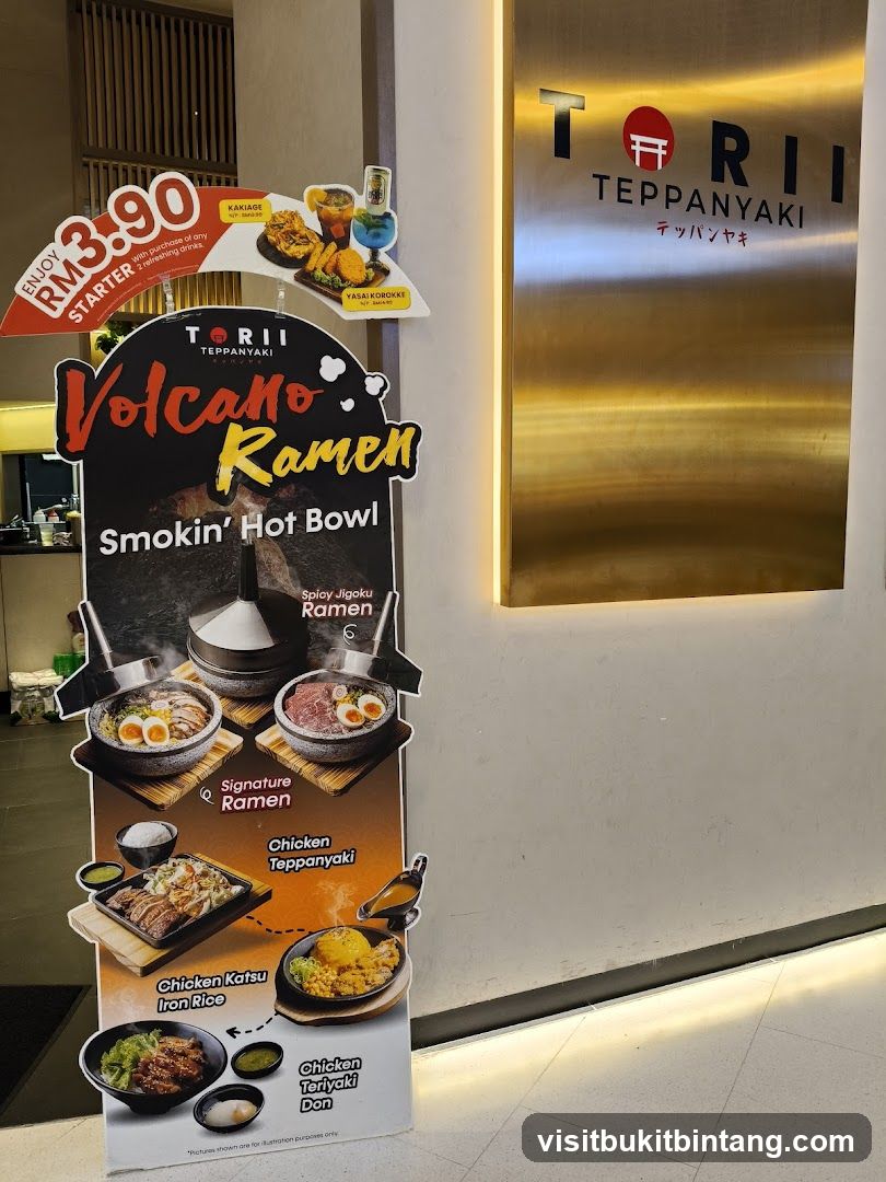 Torii Teppanyaki Menu