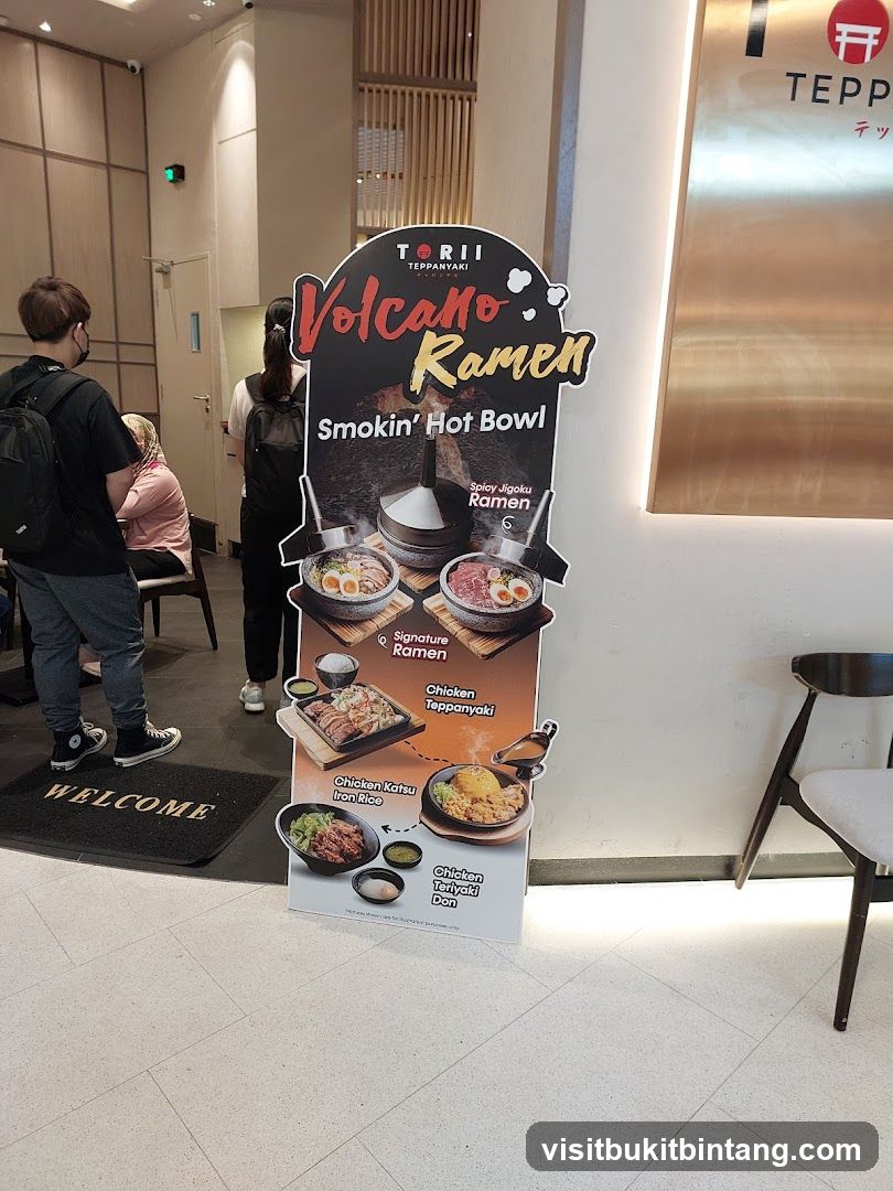 Volcano Ramen Menu Stand