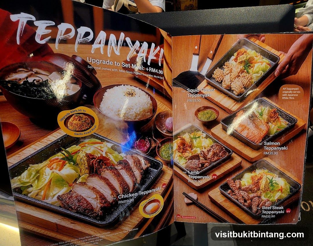 Teppanyaki Menu