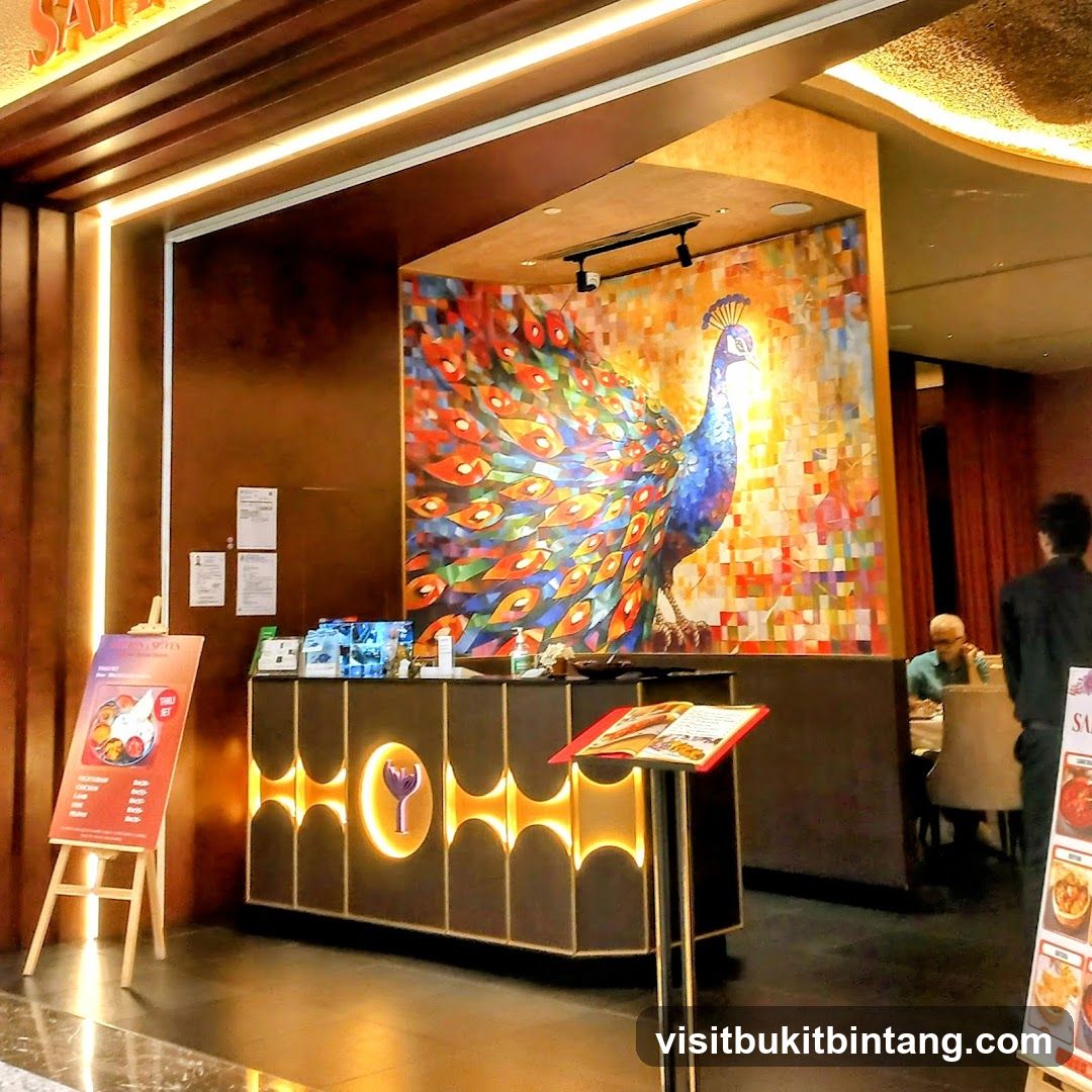 Restaurant Interior with Peacock Mural