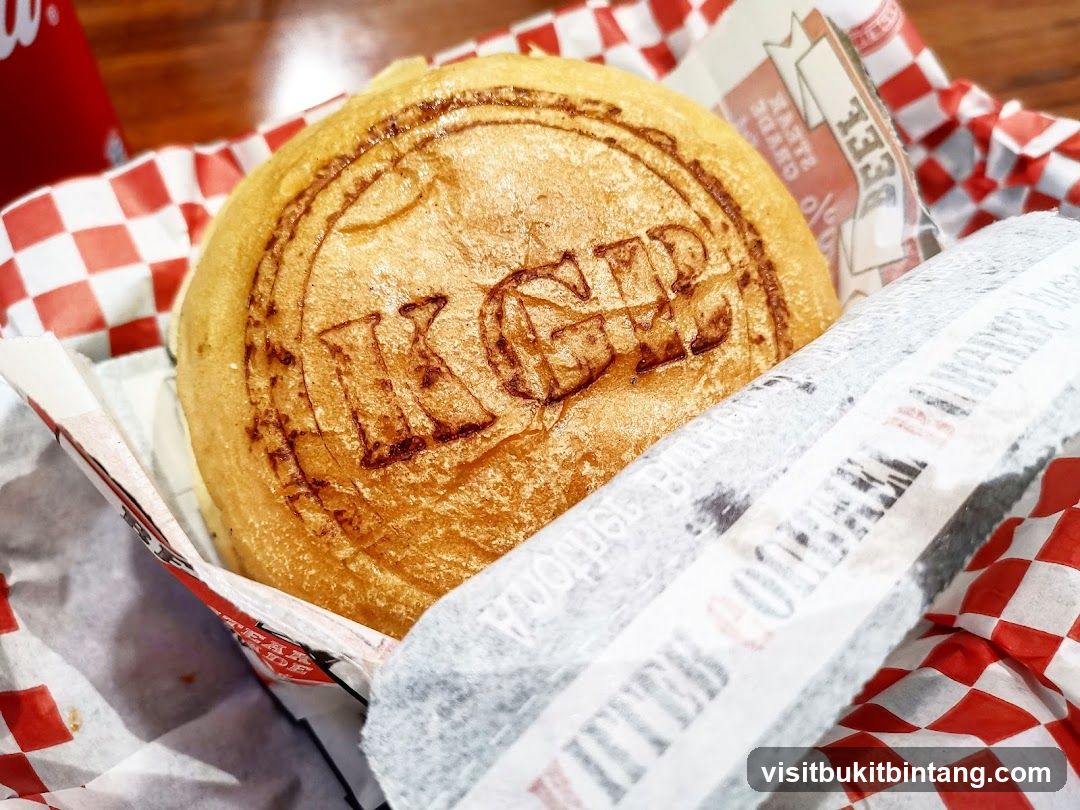 Burger with branded bun