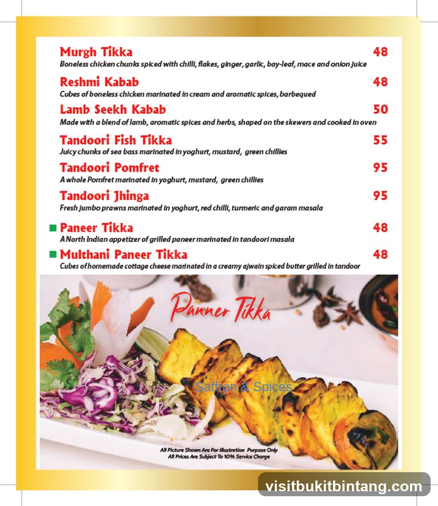 Tandoori Menu