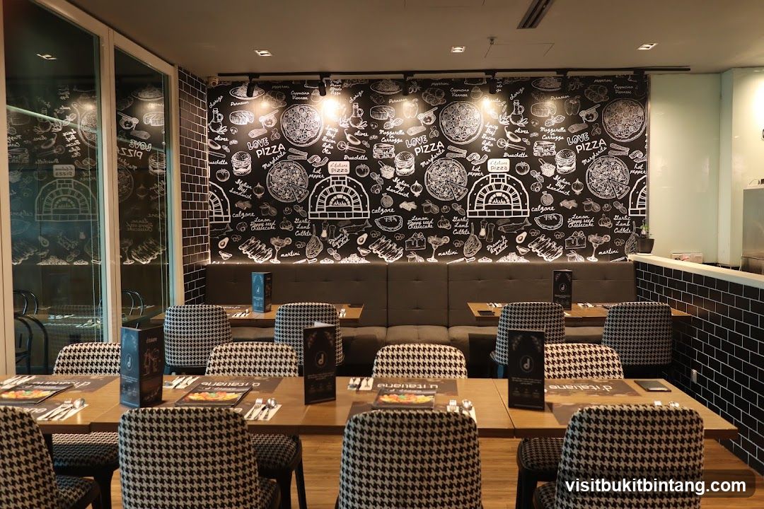 Restaurant Interior with Pizza Themed Wall