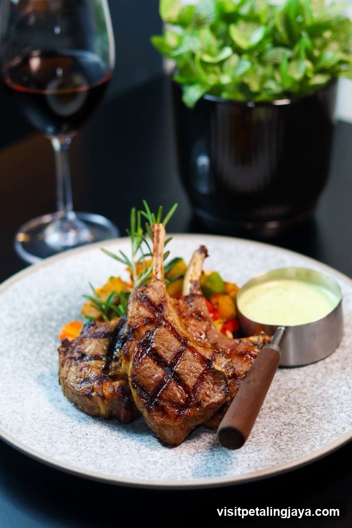 Grilled Lamb Chops with Sides and Sauce