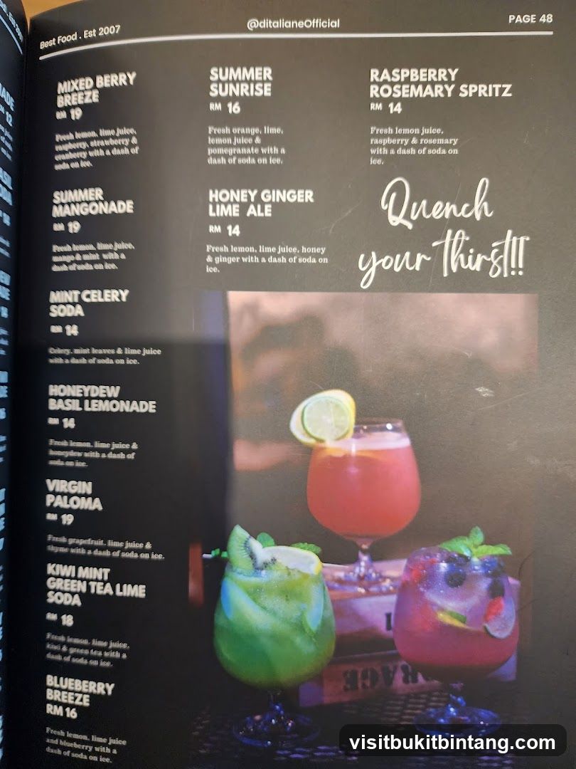 Drinks Menu
