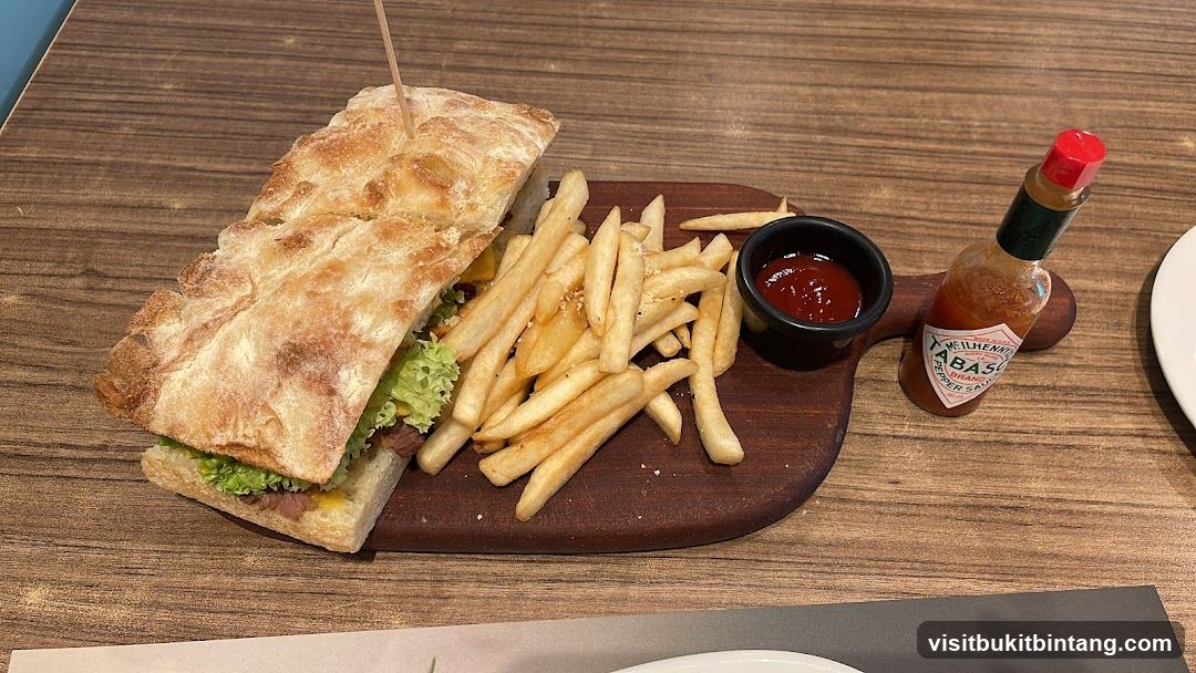 Sandwich with Fries and Tabasco