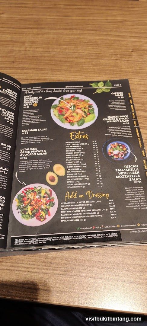D'ITALIANE Menu