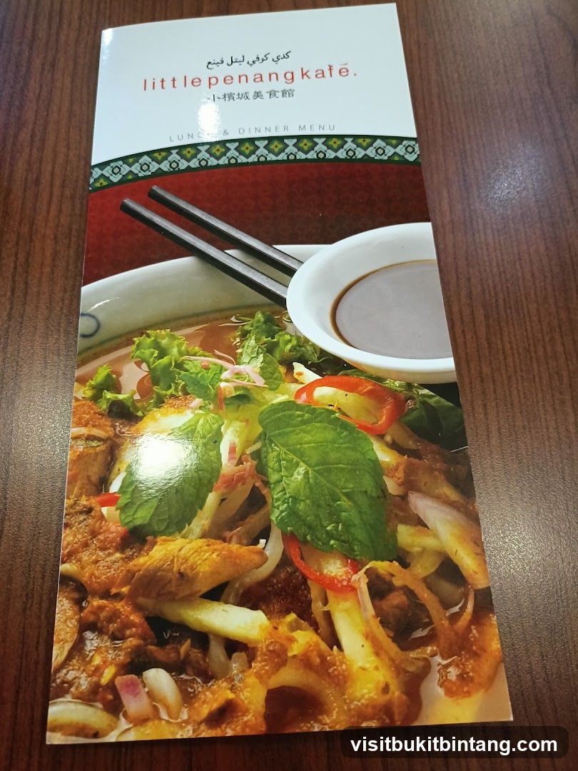 Little Penang Cafe Lunch & Dinner Menu