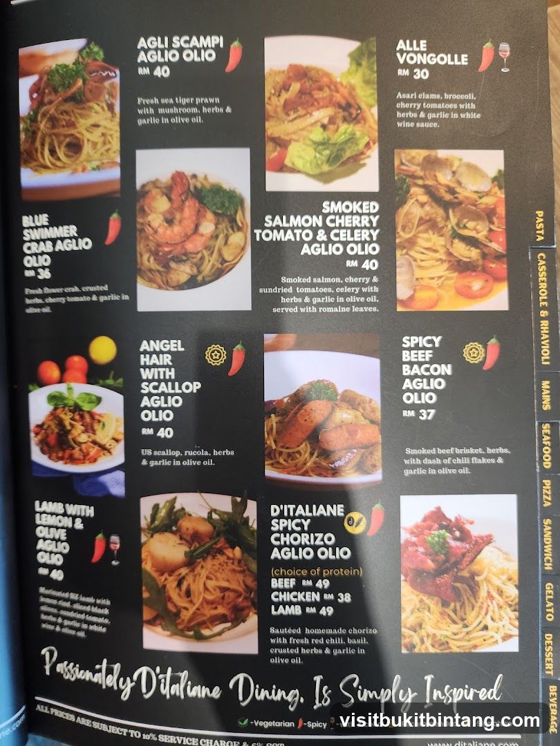 D'Italiane Menu