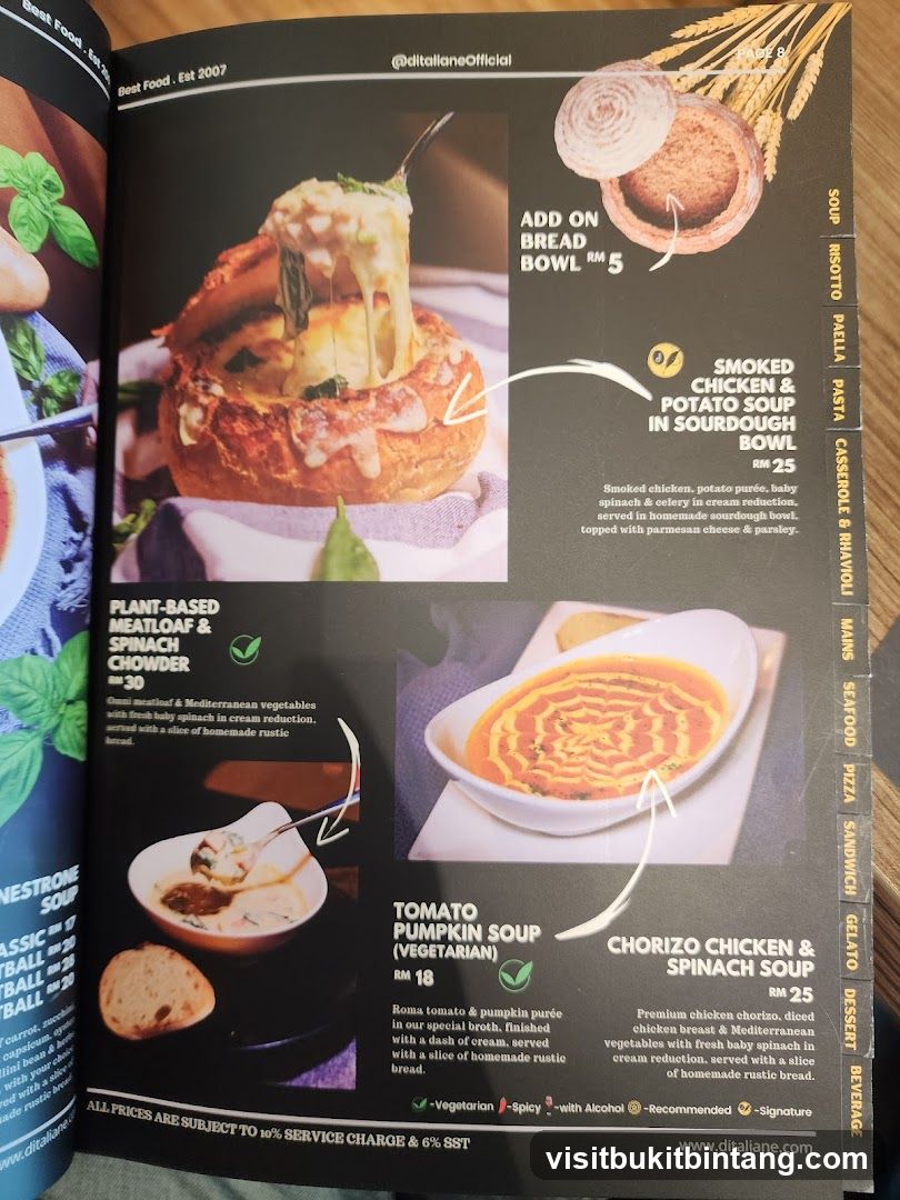 D'Italiane Menu