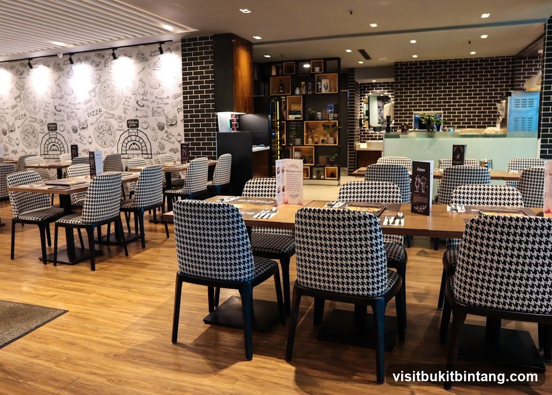 Restaurant Interior with Houndstooth Chairs