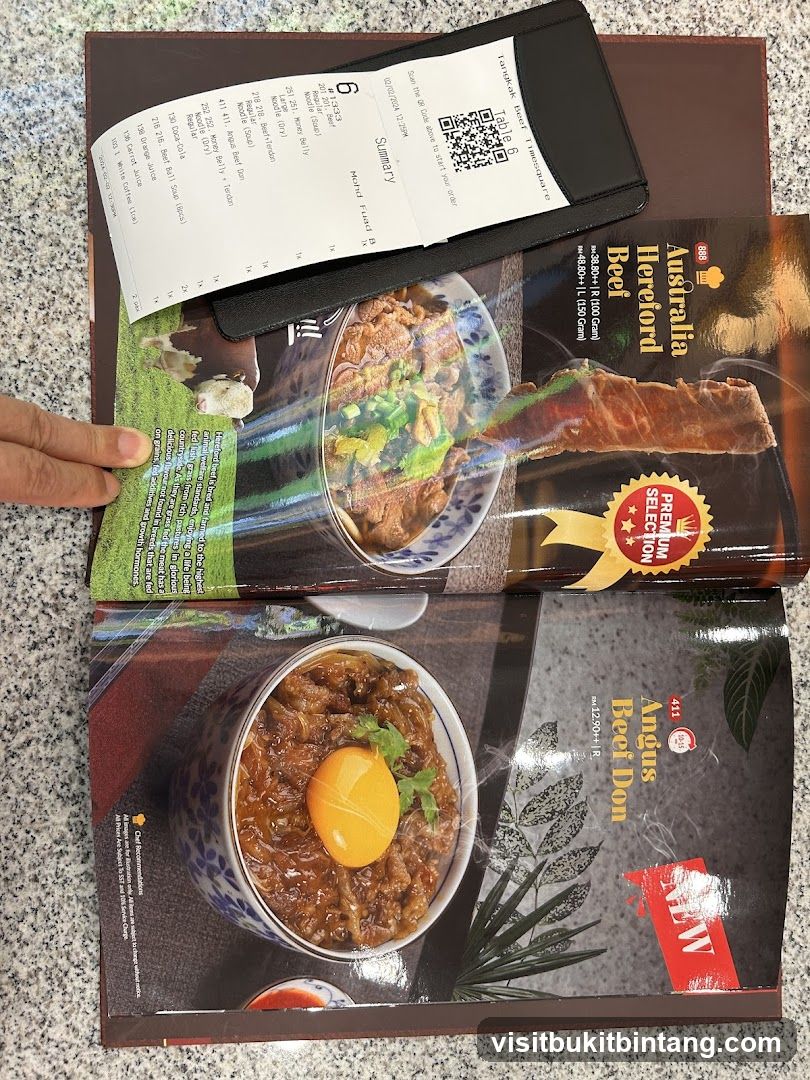 Beef Dishes Menu