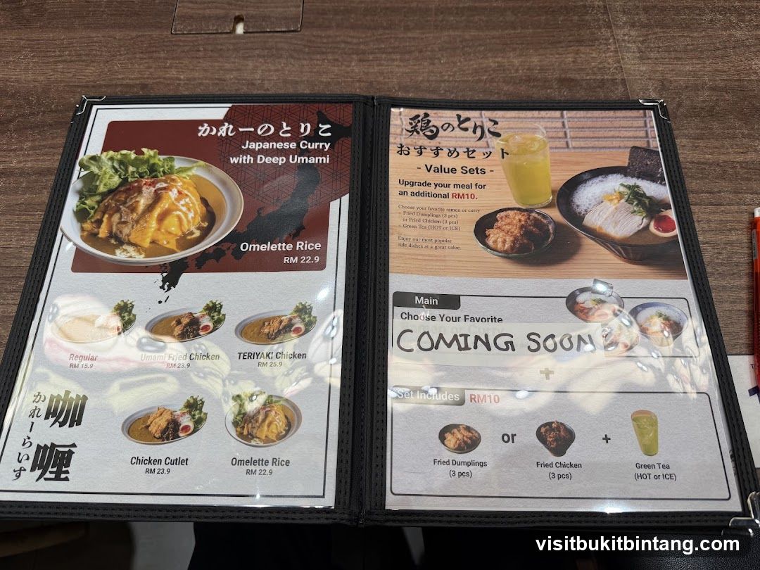 Japanese Curry Menu