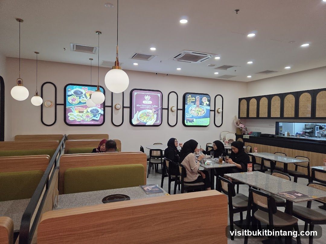 Restaurant Interior with Booth Seating and Digital Menus