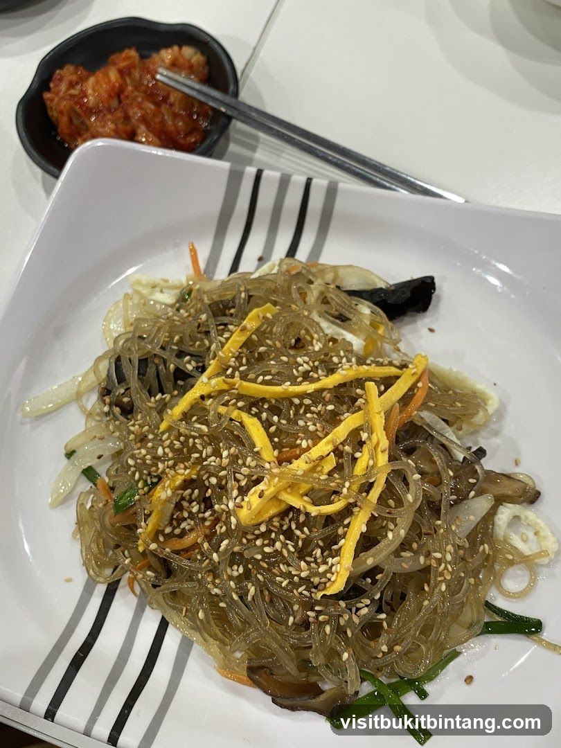 Japchae with Kimchi