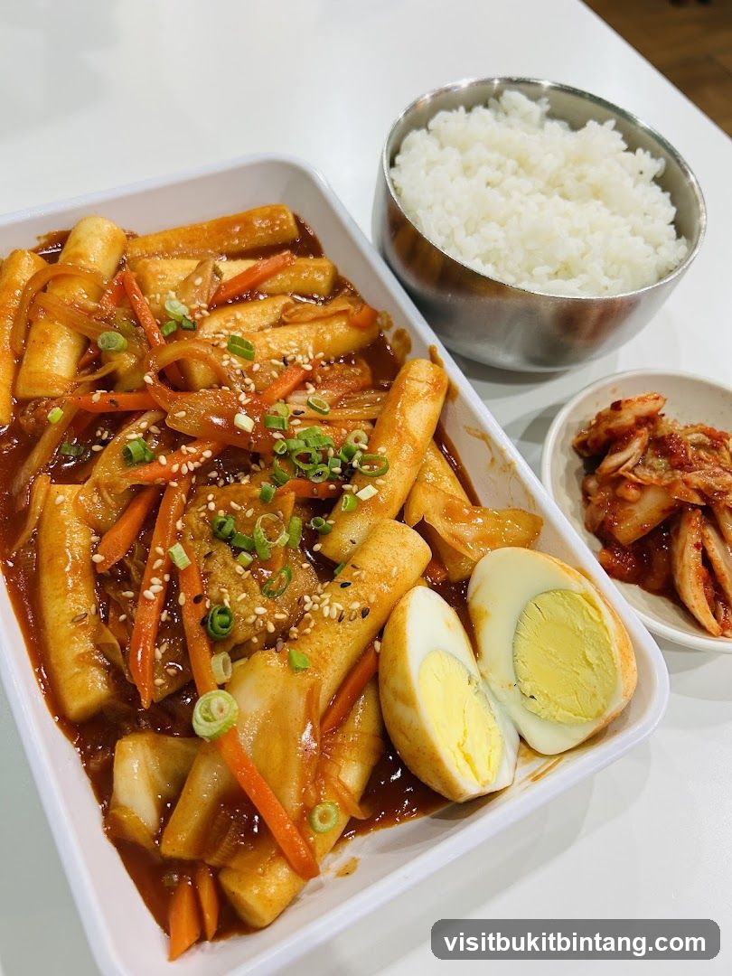 Tteokbokki with Rice and Kimchi