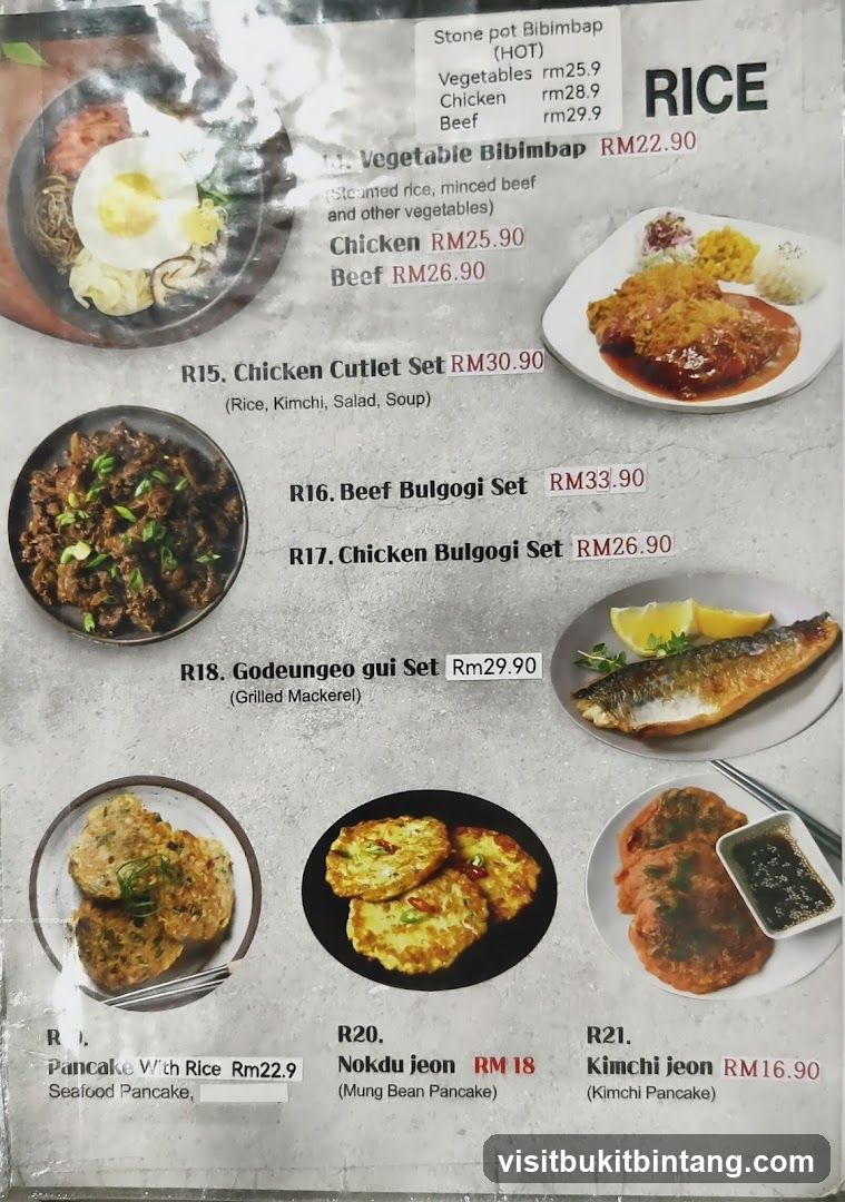 Korean Menu