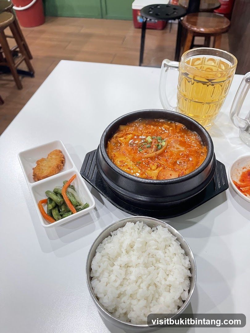 Korean Stew with Rice and Beer
