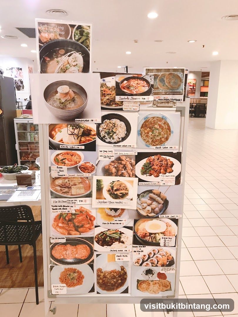 Korean Food Menu