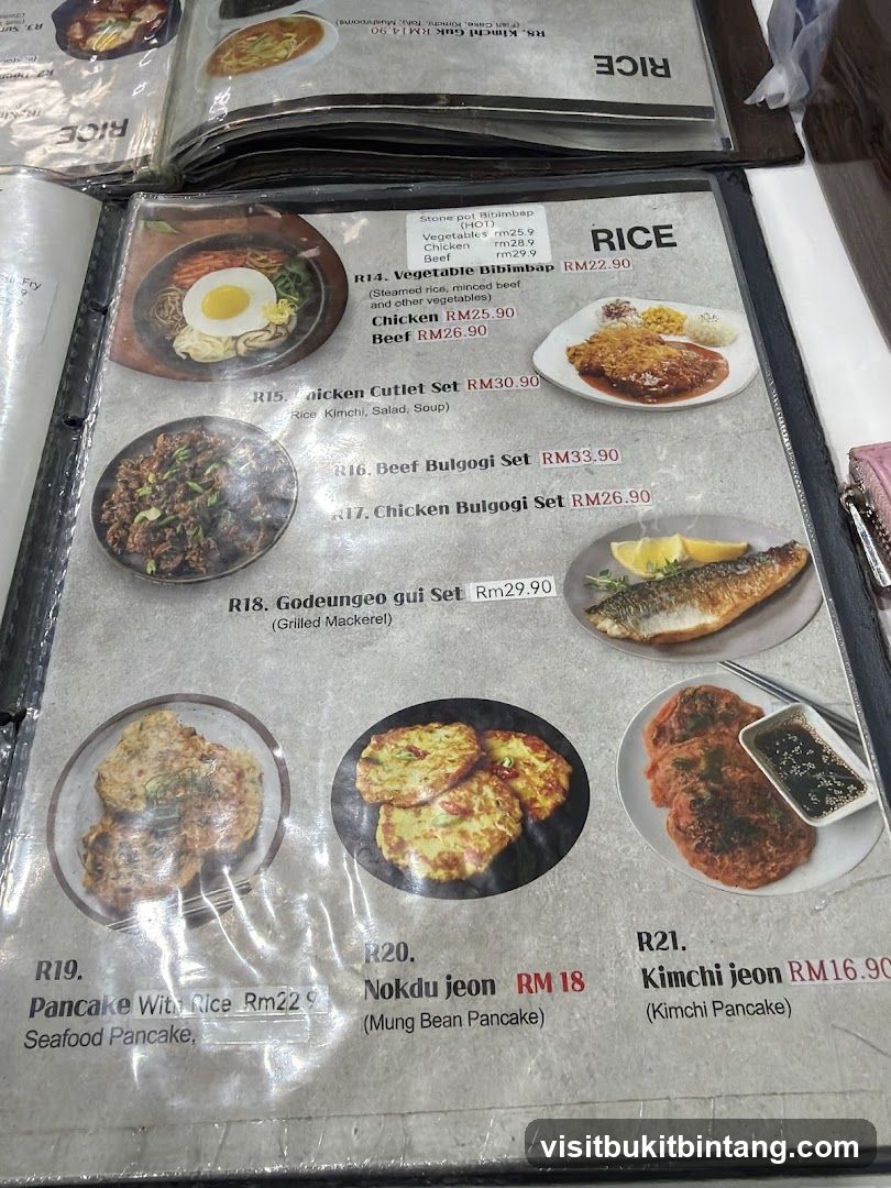 Korean Menu