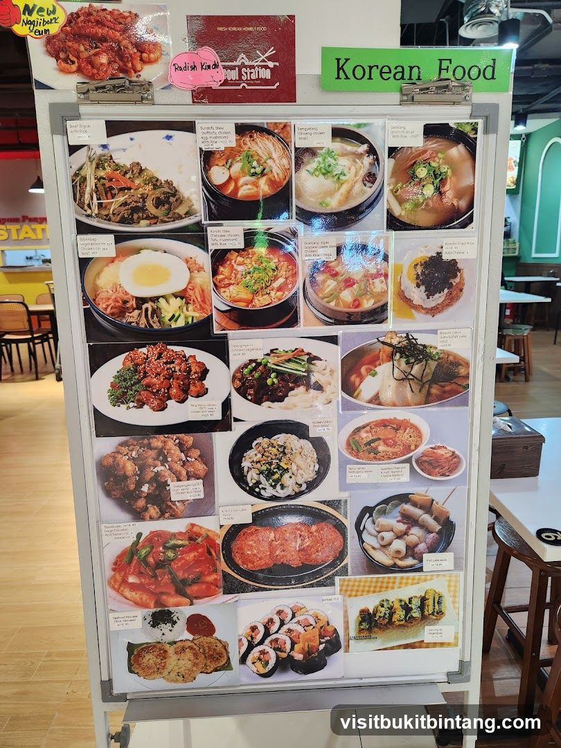 Korean Food Menu