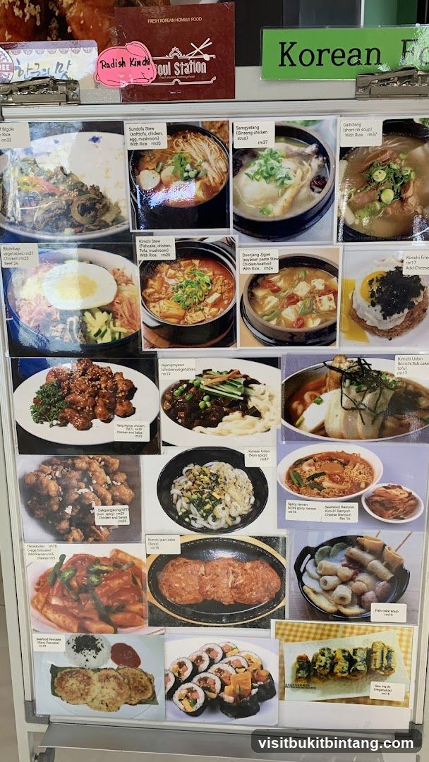 Korean Food Menu