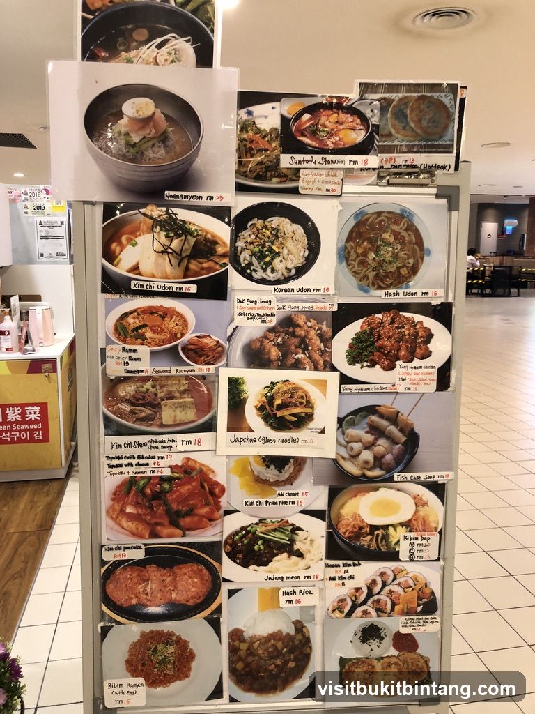 Korean Food Menu