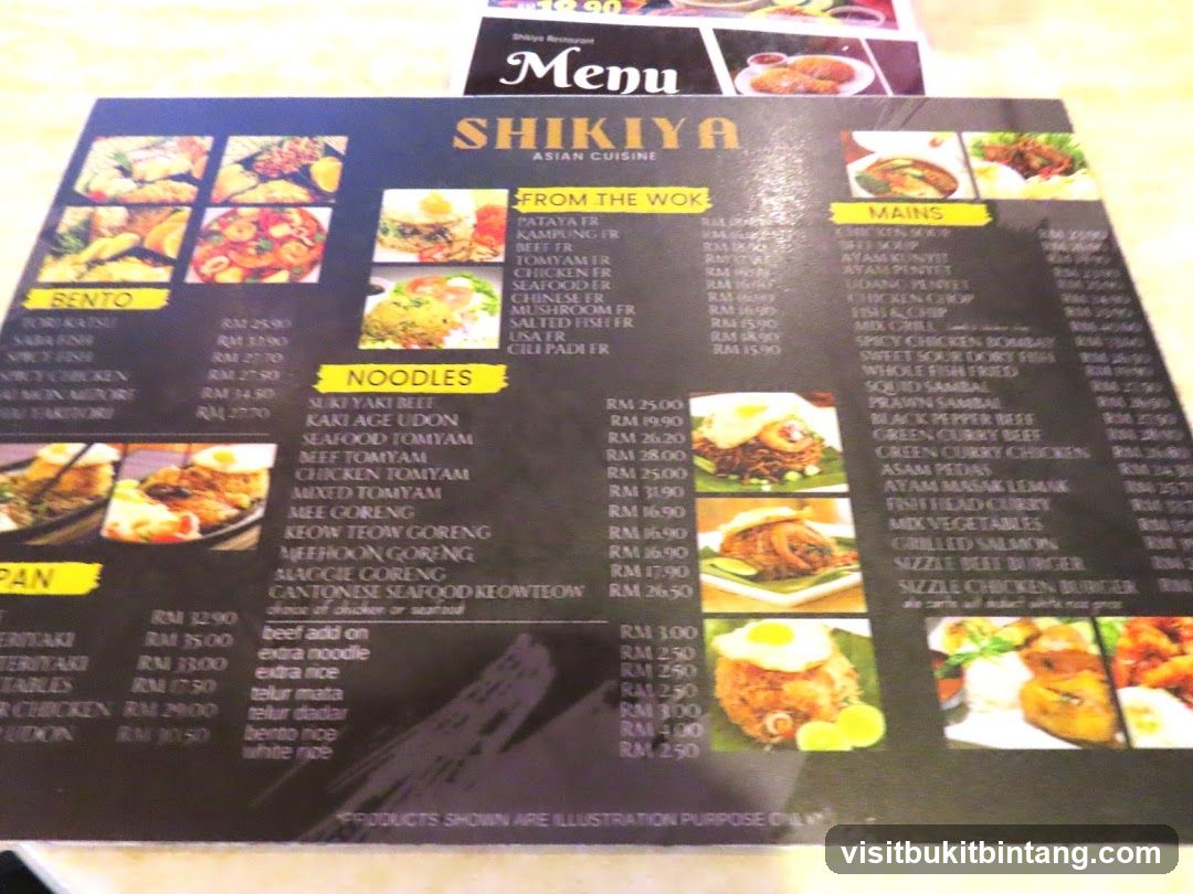 Shikiya Asian Cuisine Menu