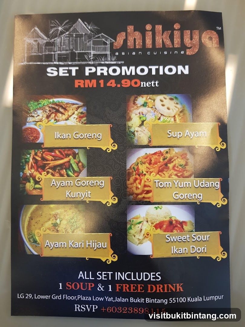 Shikiya Asian Cuisine Set Promotion