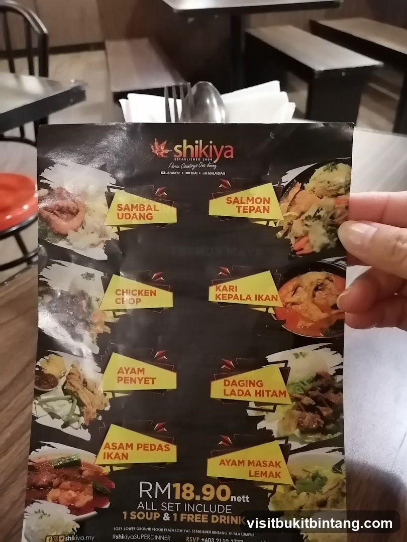 Shikiya Menu