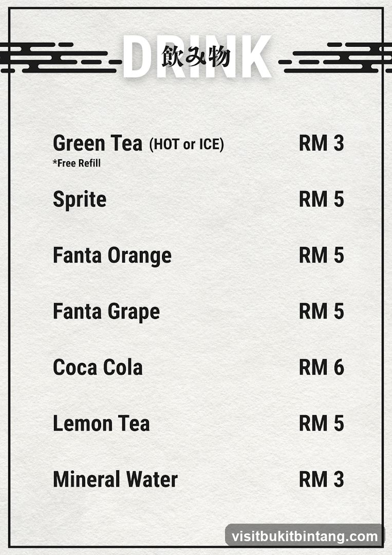 Drinks Menu