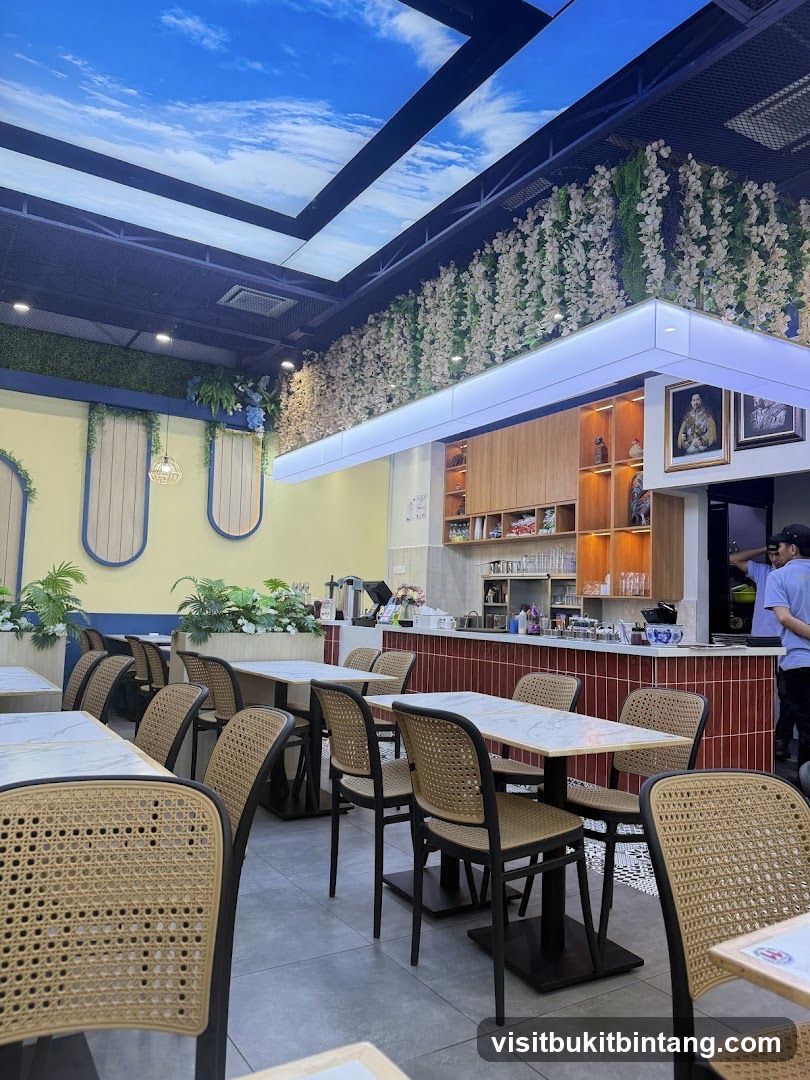 Restaurant Interior with Sky Ceiling