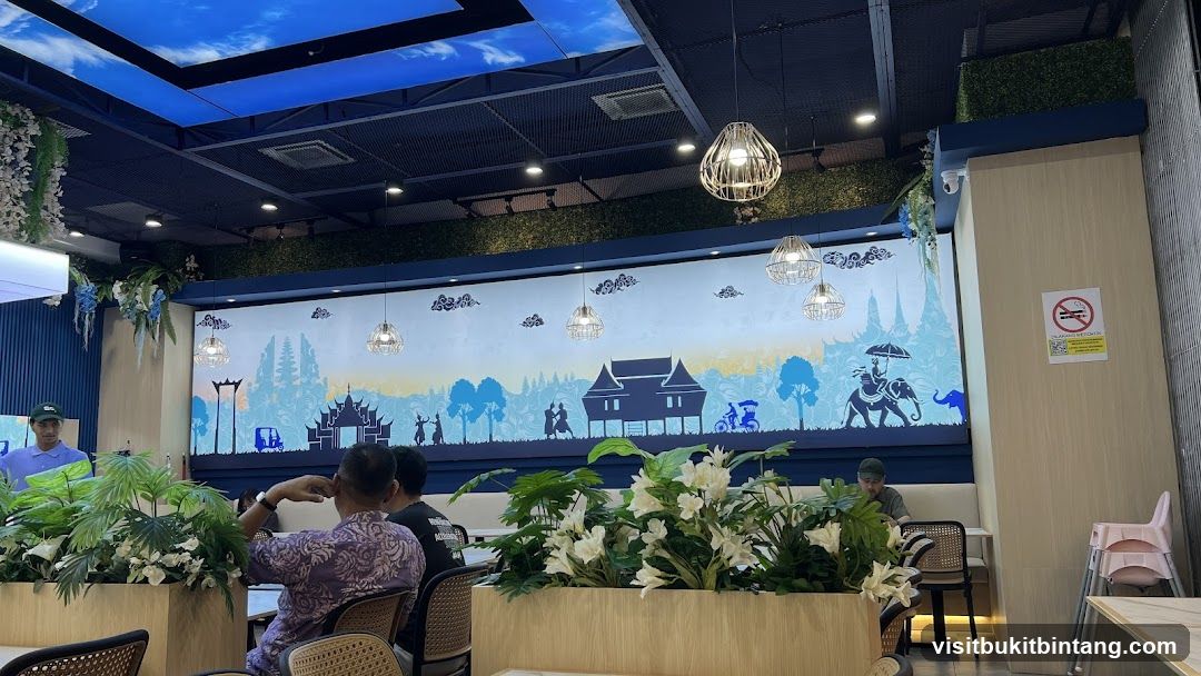 Restaurant Interior with Mural