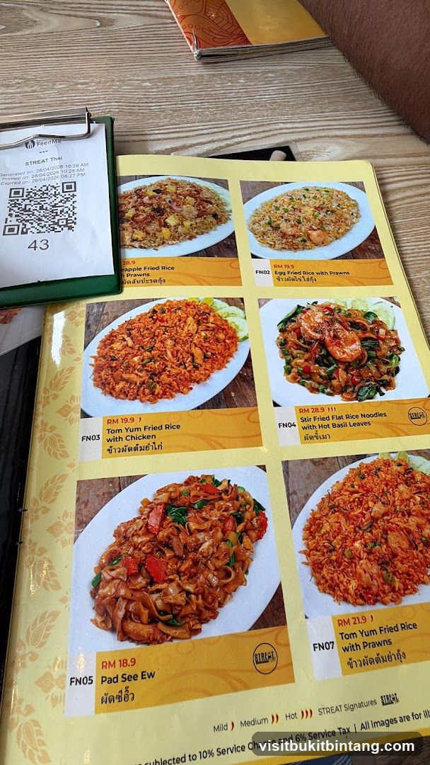 STREAT Thai Menu