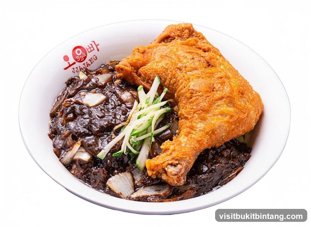 Jjajangmyeon with Fried Chicken