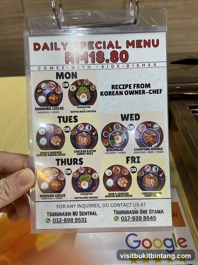 Daily Special Menu