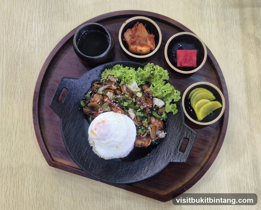 Korean Stir-fry with Rice and Sides