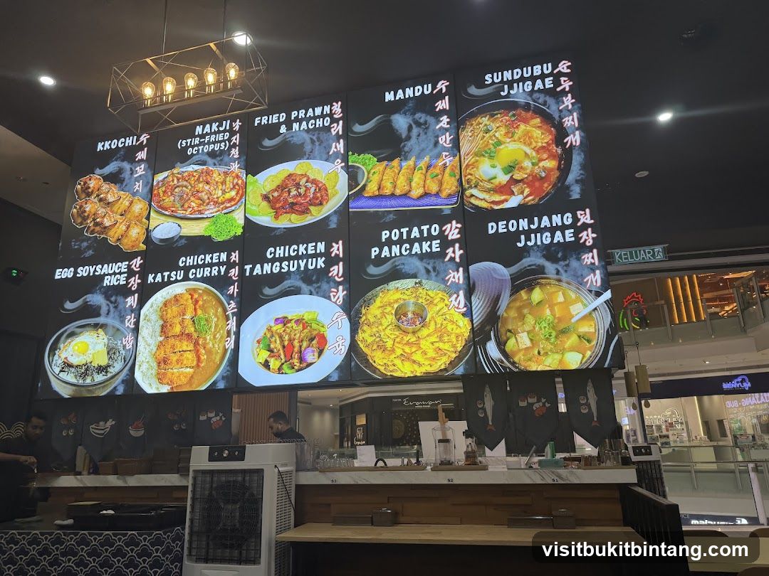 Korean Food Menu Display