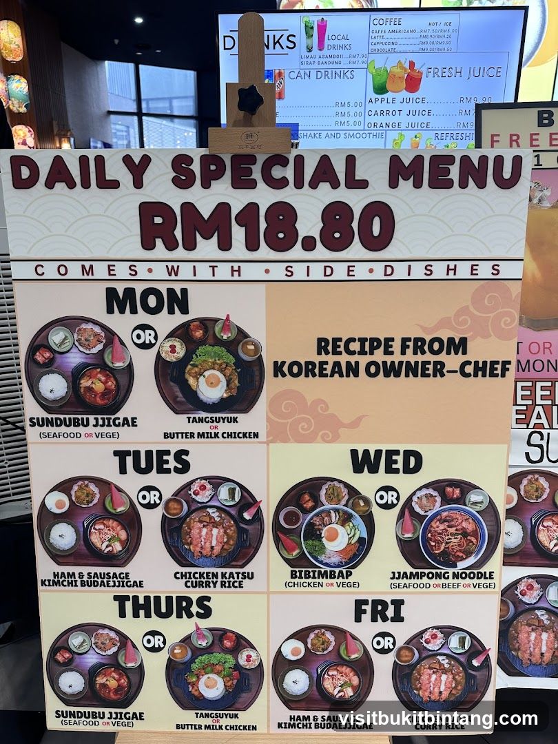 Daily Special Menu