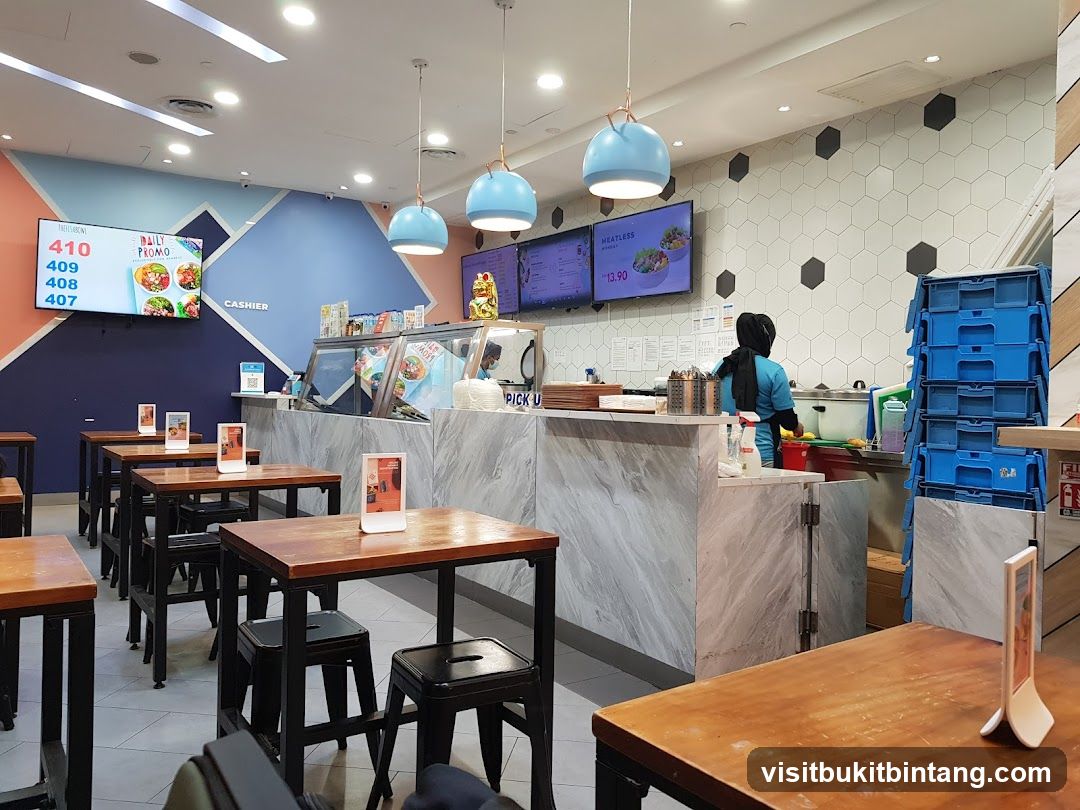 Restaurant Interior with Seating and Counter