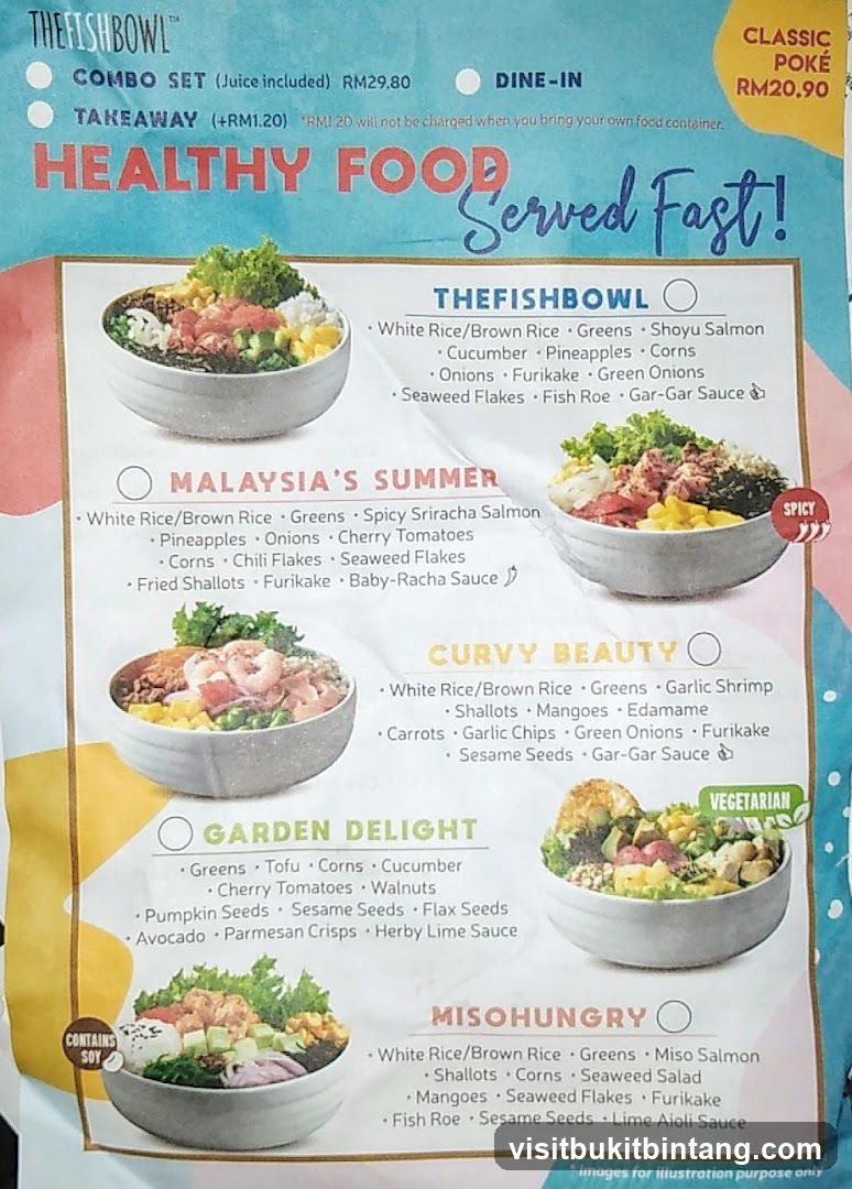 The Fish Bowl Menu