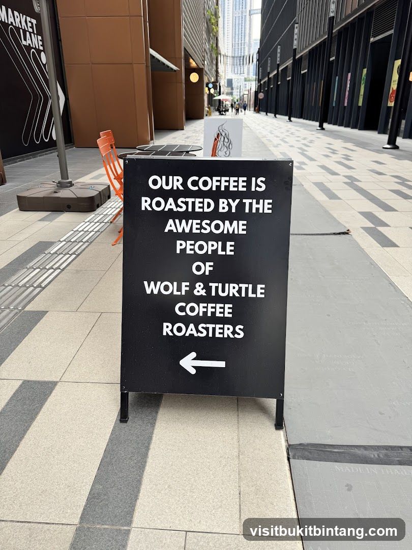 A-frame sign advertising coffee