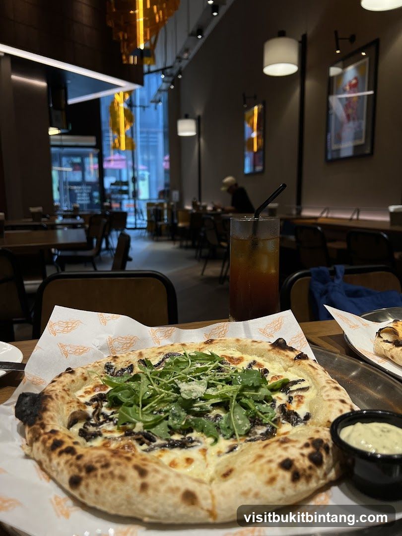 Pizza and Drink in Restaurant