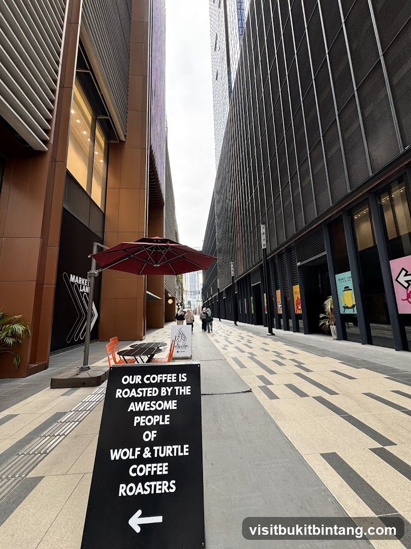 Street scene with coffee advertisement