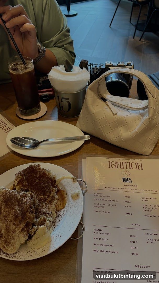 Table setting with dessert and menu