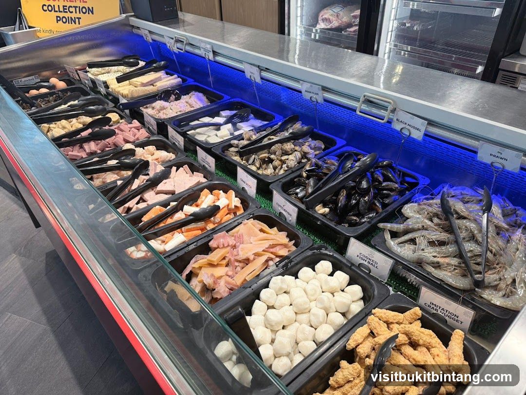 Buffet Display with Seafood and Meats
