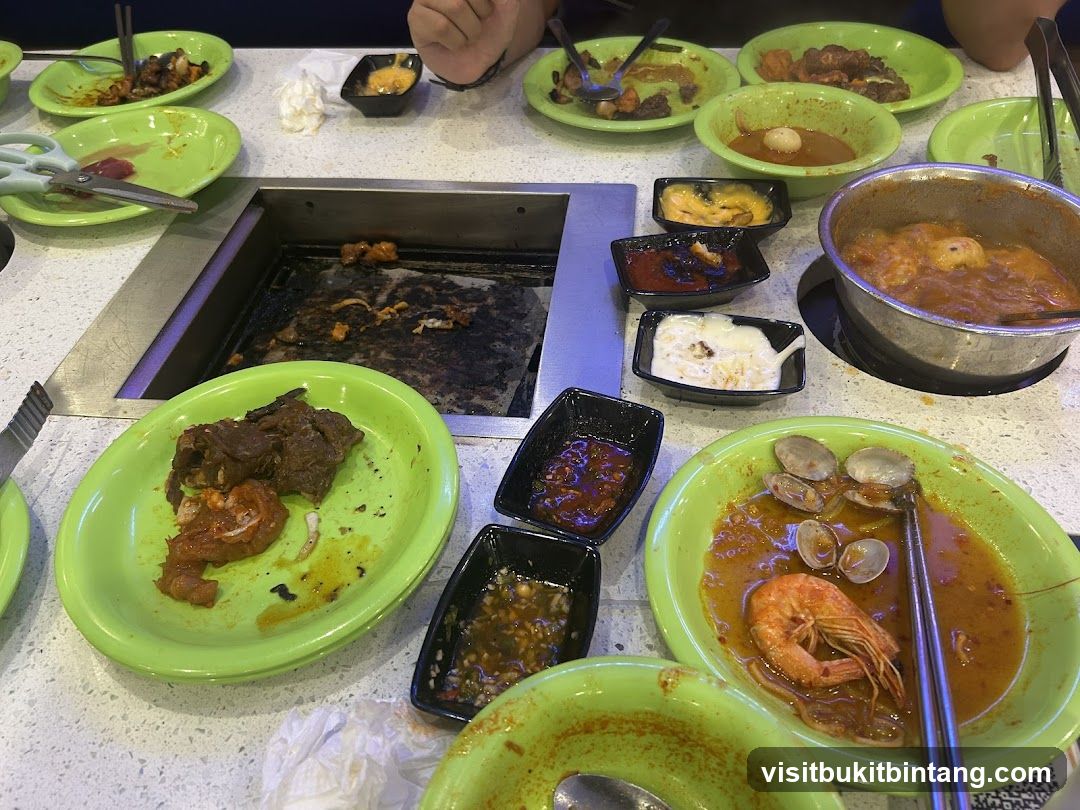 Table with partially eaten food