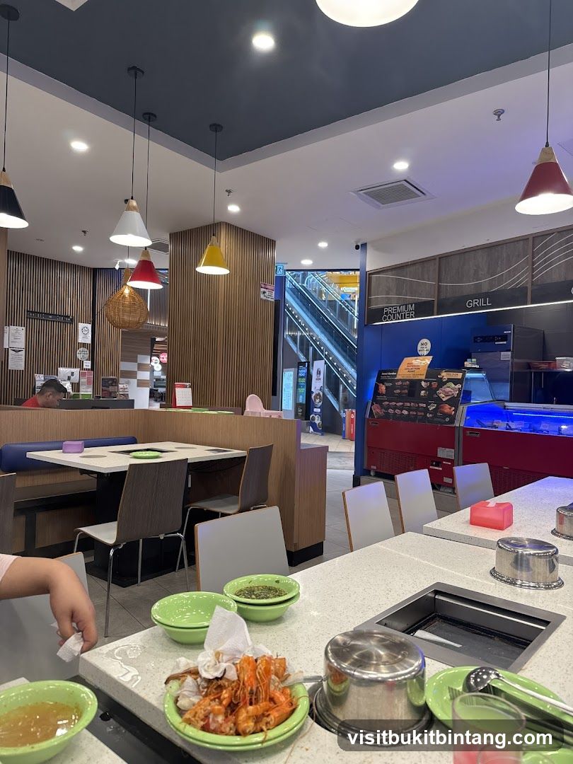 Restaurant Interior with Hot Pot Tables