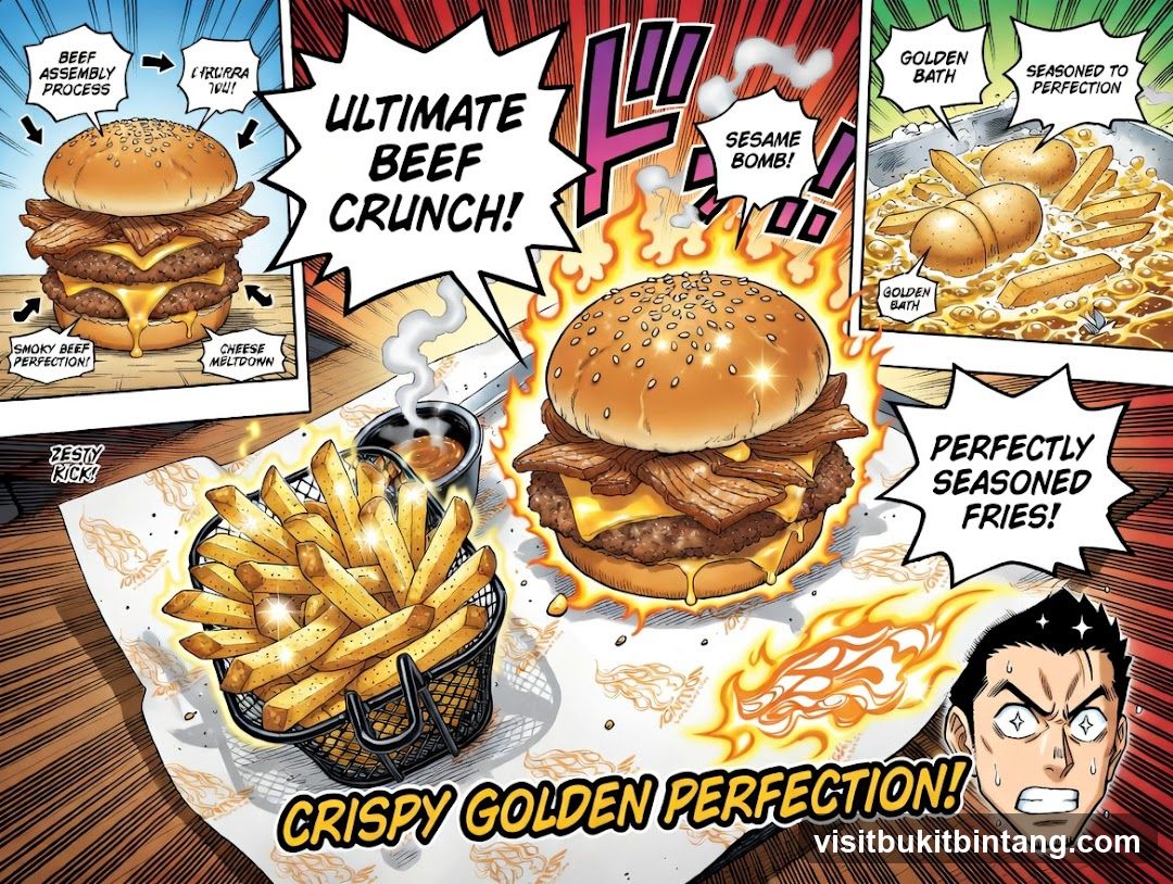 Ultimate Beef Crunch Burger and Fries