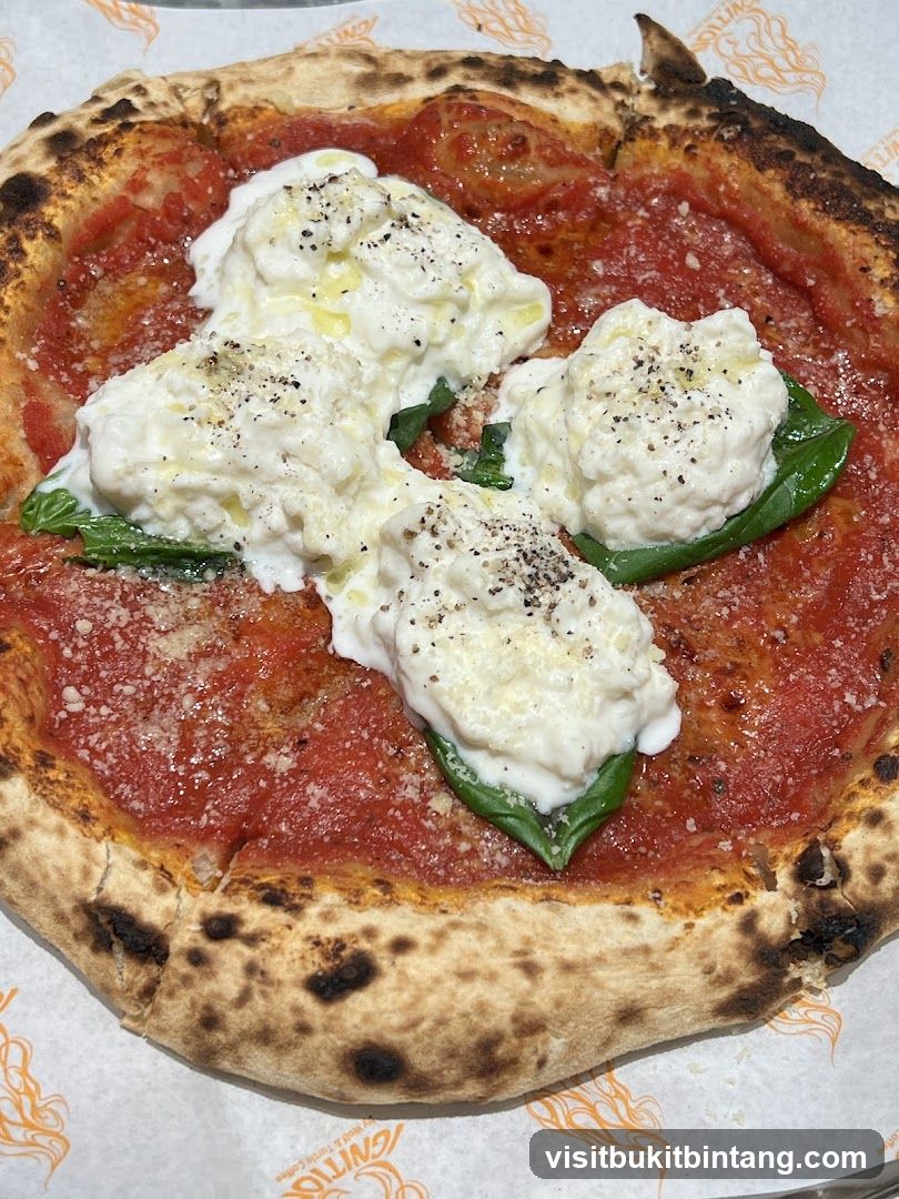 Pizza with Burrata and Basil